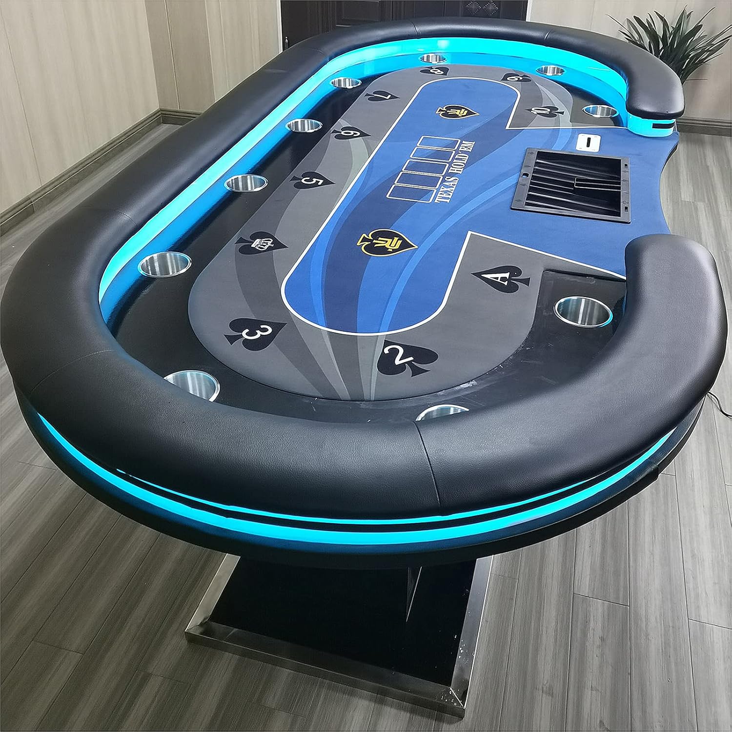 USBポート付きLEDポーカーテーブル2400*1200サイズ USBポート付きLEDポーカーテーブル2400*1200サイズ USB